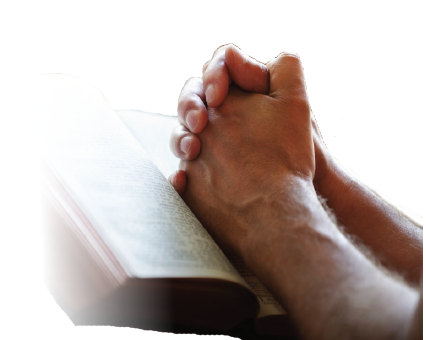 A close-up of hands folded in prayer Description automatically generated