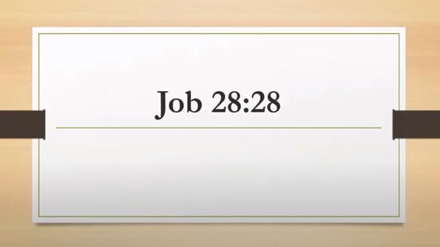 Job 28:28