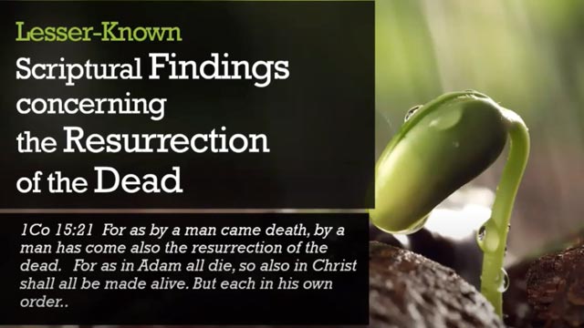 Lesser Know Scriptural Findings Concerning Resurrection of the Dead
